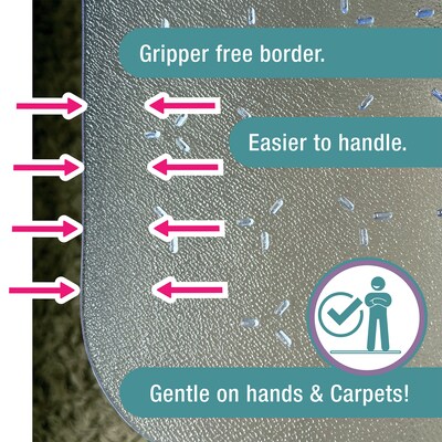 Floortex Cleartex TrYlok Carpet Chair Mat, 29" x 47", Designed for Low Pile Carpet, Clear (NRCMFLVT0001)
