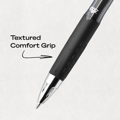 uniball 207 Retractable Gel Pens, Medium Point, 0.7mm, Black Ink, 4/Pack (33960)