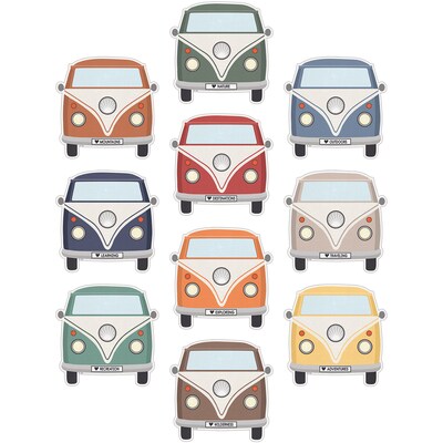 Teacher Created Resources Moving Mountains Road Trip Camper Vans Accents, 30/Pack, 3 Packs/Bundle (TCR9238-3)