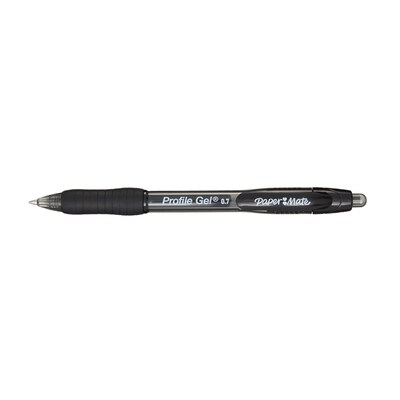 Paper Mate Profile Retractable Gel Pen, Medium Point, 0.7mm, Black, 2/Pack (2096535)