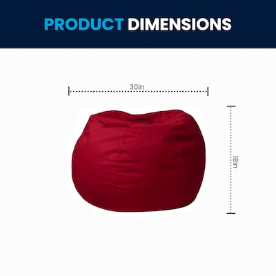 Flash Furniture Cotton Twill Bean Bag Chair, Red (DGBEANSMSLDRD)