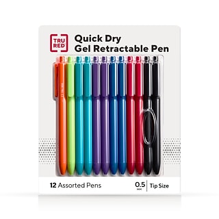 TRU RED™ Fine Point Retractable Quick Dry Gel Pens