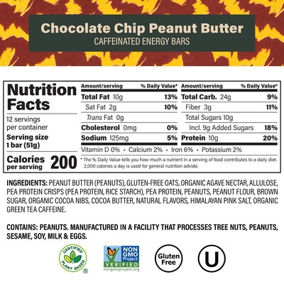 VERB Caffeinated Gluten Free Assorted Protein Bar Variety Pack, 1.8 oz., 24/Pack (600-04177)