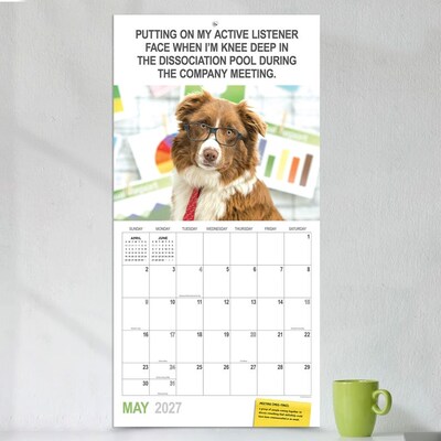 2027 TF Publishing Desk Dogs 10" x 12" Monthly Wall Calendar, Multicolored (27-1052)