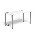 Union & Scale™ Essentials 60W Powered Computer and Writing Desk, White (UN56971)