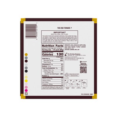 HERSHEYS Milk Chocolate with Whole Almonds Candy Bars, 2.6 oz., 18/Box (HEC22100)