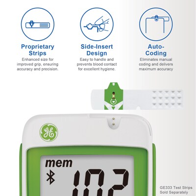 GE GE333 Blood Glucose Monitoring System, Green