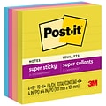 Post-it Super Sticky Notes, 4 x 4, Summer Joy Collection, Lined, 90 Sheet/Pad, 4 Pads/Pack (675-4S