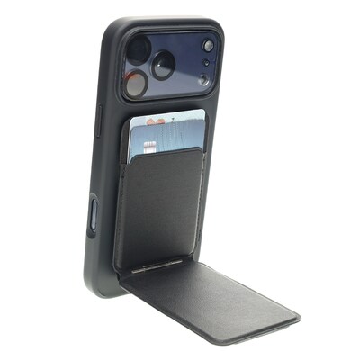 TUFF8 Magnetic Foldable Origami Cell Phone Wallet Stand, Black (AO-FWSBK)