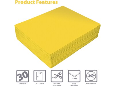 Better Office EVA Foam Sheet, Yellow, 30/Pack (01220)