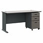 Bush Business Furniture Cubix 60W Desk with Mobile File Cabinet, Slate/White Spectrum (SRA003SLSU)