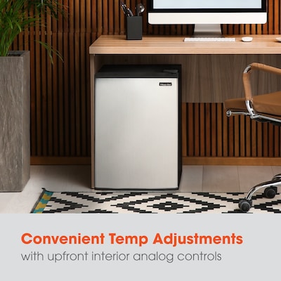 Magic Chef Reversible Door Refrigerator, 2.6 Cu. Ft., Stainless Steel (HMAR265SE)