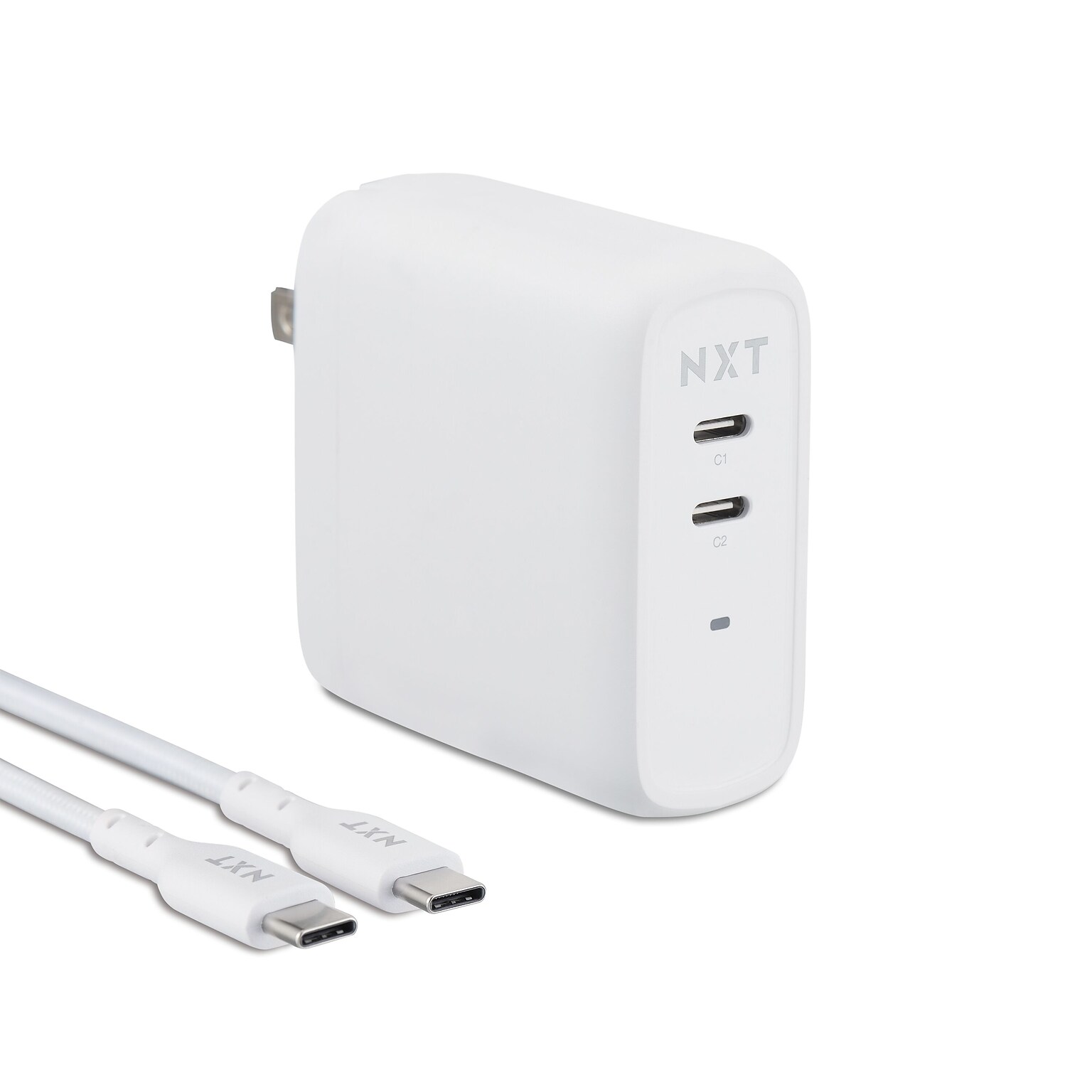 NXT Technologies™ Universal USB-C/USB-A Wall Charger with USB-C Cable, White (NX60448)