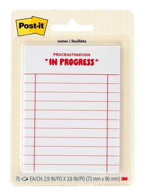 Post-it Mini List Notes, 2.9 x 3.8, 75 Sheets/Pad (SPE-34P-6)