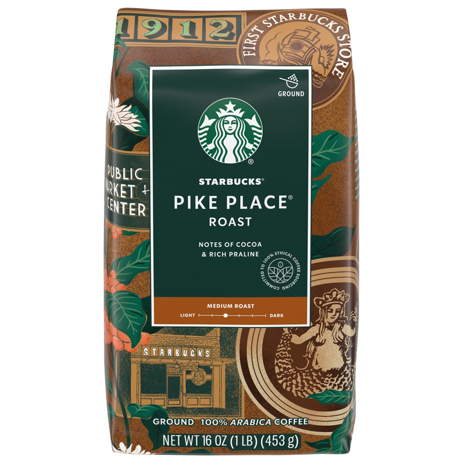 Starbucks Pike Place Ground Coffee, Medium Roast, 16 oz. (11018186)