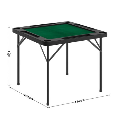 Flash Furniture Silas Folding Card Game Table, Black/Green (DADMJZ88BKGR)