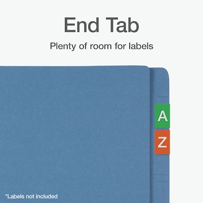 Pendaflex Fastener Folders End Tab File Folder, Straight Cut, Legal Size, PaperStock, Blue, 50/Box(1007058)
