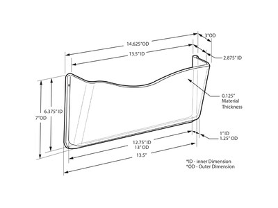 Azar Literature Holder, 7 x 14.63, Wall Mounted, Grey/Smoke Plastic, 4/Pack (250035-SMK)
