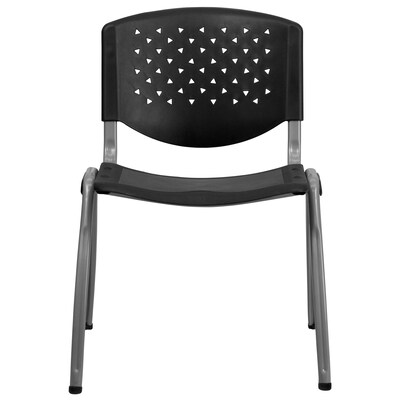 Flash Furniture HERCULES Series Plastic Stack Chair, Black (RUTF01ABK)