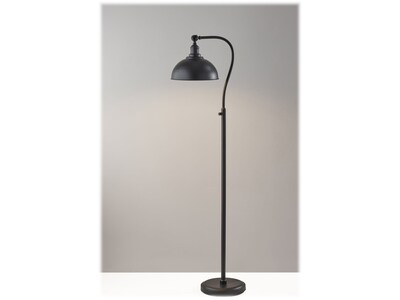 Adesso Wallace 56.5" Matte Black Floor Lamp with Dome Shade (3755-01)