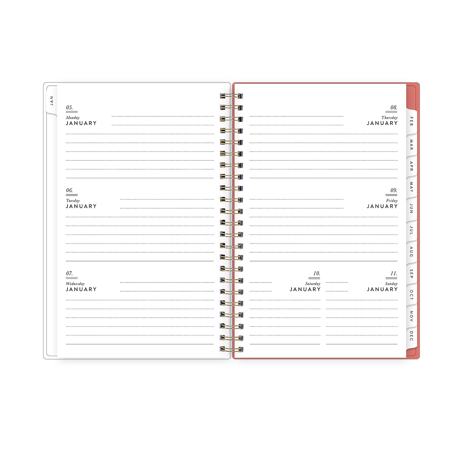 2026 Blue Sky Pomegranate Blush 5 x 8  Weekly & Monthly Planner, Faux Leather Cover, Multicolored (156222)