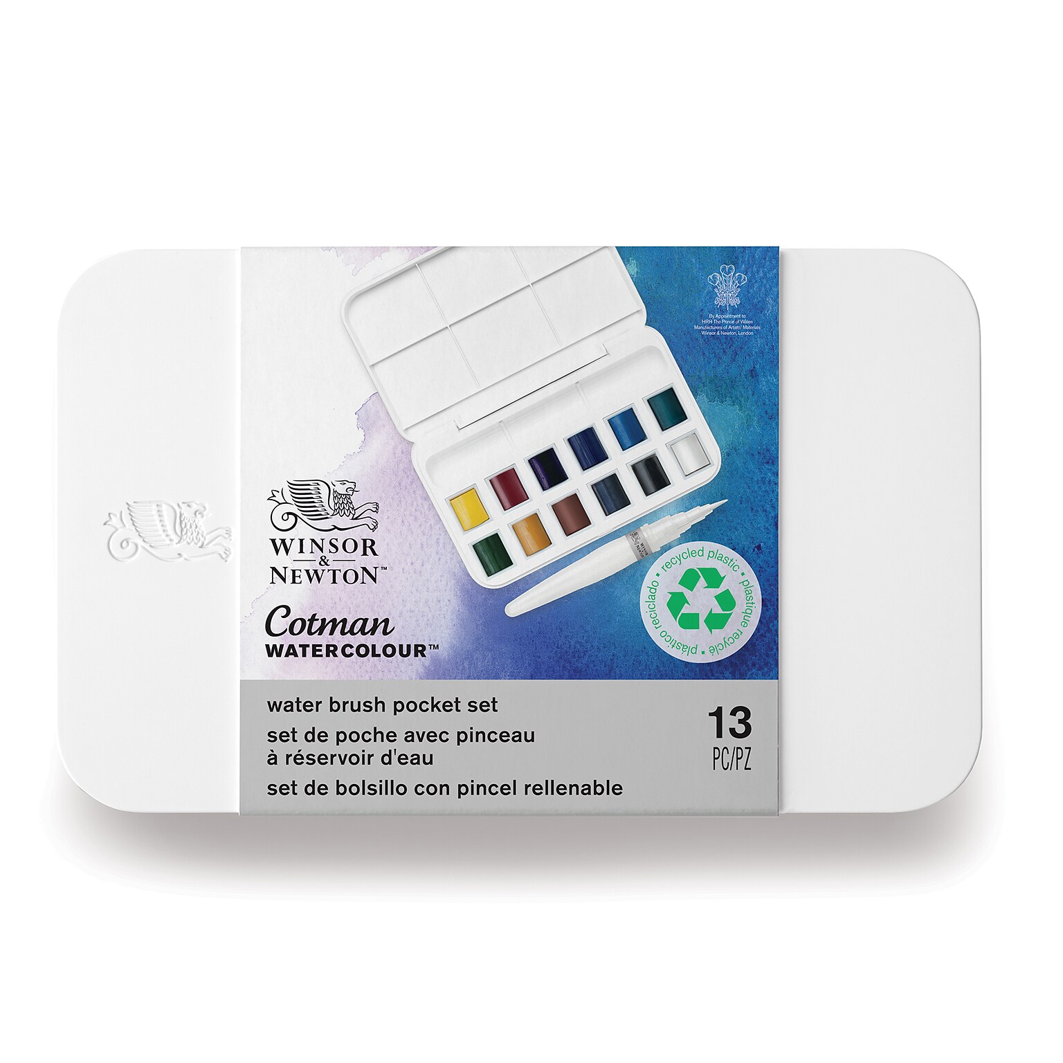 Winsor and Newton Cotman Watercolor Paint Palette, Assorted Colors, 13 Pieces/Set (WNX0390658)