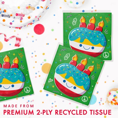 Creative Converting Bubbly Birthday Napkins, Multicolored, 64/Pack (DTC365025BNAP)