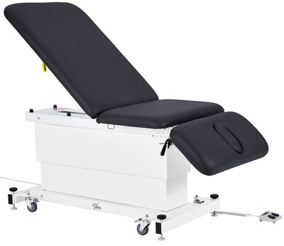Viva Comfort XRO 3-Section Electric Height and Back Adjustable Exam Table, 600 lbs. Capacity, Black (ADI903-23-BLK-MK)