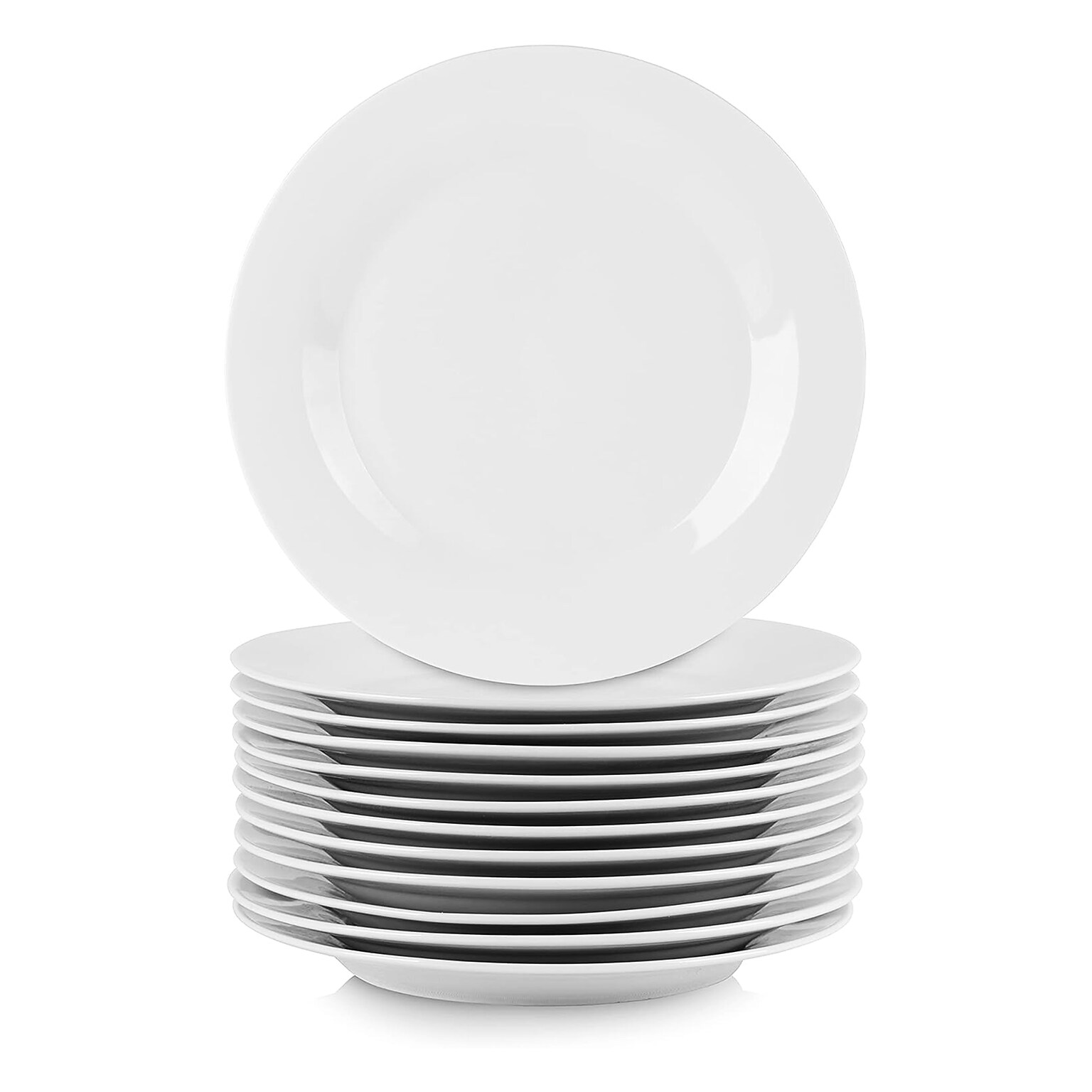 Elama Porcelain Dinner Plate Set, White, 12 Piece (935121727M)