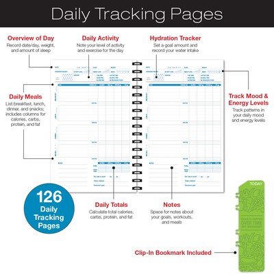 Excello Brands 6 x 8 Nutrition Planner, Paperboard Cover, Multicolored (GPP0078Q)