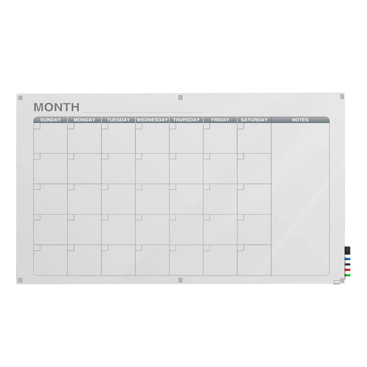 Ghent Harmony Glass Dry-Erase Calendar Whiteboard, 3 x 2 (GRPHMYRN31M-23)