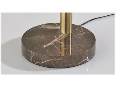 Adesso Bolton LED Desk Lamp, 19", Antique Brass/Brown Marble (4306-21)