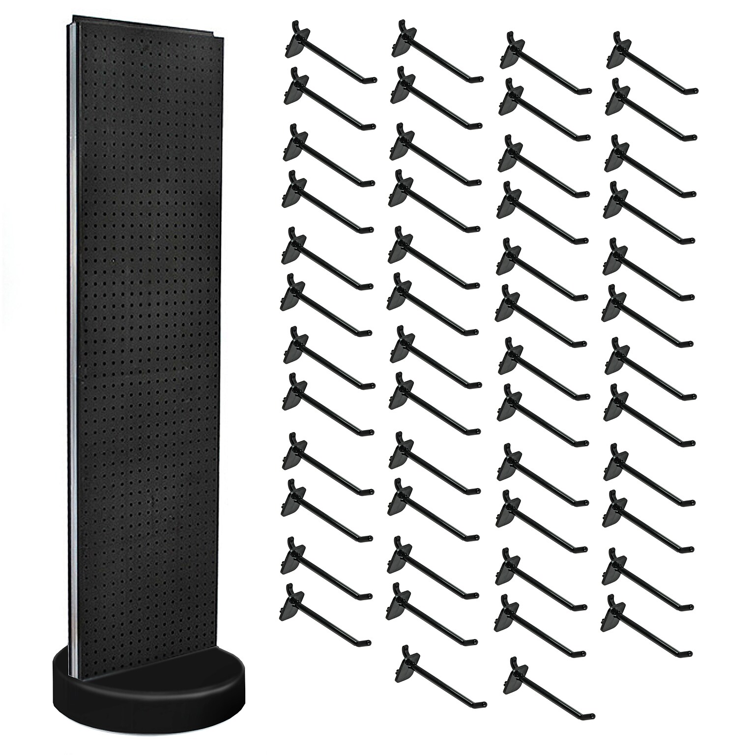 Azar Revolving Studio Base 60 x 16 Pegboard Floor Stand, Black (700780-BLK-6B50)