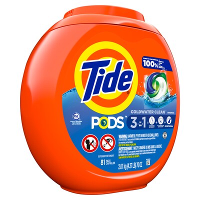 Tide PODS 3-in-1 Laundry Detergent Capsules, Original, 62 oz., 81 Capsules (93045)