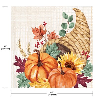 Say Hooray! Fall Feast Paper Plates and Napkins Kit, Multicolored, 48/Pack (DTC9389E2G)
