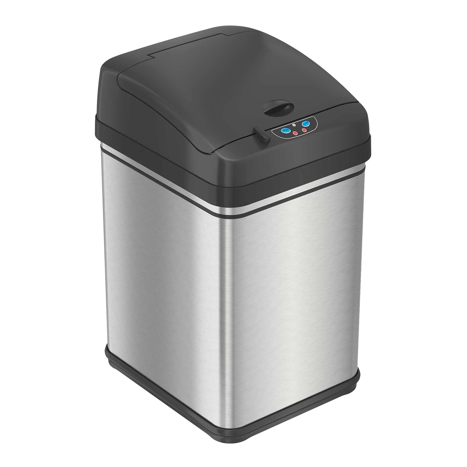 iTouchless Stainless Steel Sensor Trash Can with Locking Lid and AbsorbX Odor Control, Silver, 8 gal. (DZT08PL)