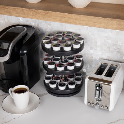 Mind Reader Anchor Collection 3-Tier Single Serve Pod Carousel, 45-Pod Capacity, Black (PODSUS45-BLK)