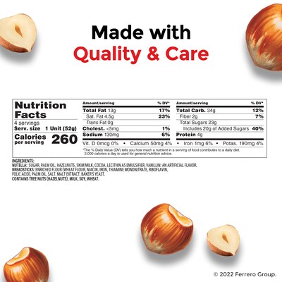 Nutella Chocolate Hazelnut Spread with Breadsticks, 1.8 oz., 12/Box (FEU80314)