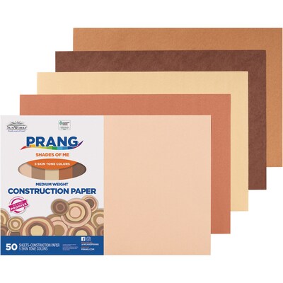 Prang Shades of Me 12 x 18 Construction Paper, Assorted Colors, 50 Sheets/Pack, 5 Packs (PAC9512-5