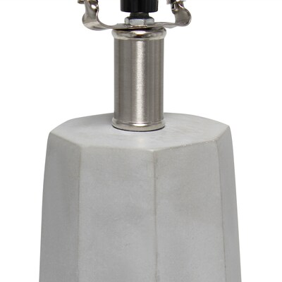 Lalia Home Concrete Pillar Table Lamp with Fabric Shade, White (LHT-5011-WH)