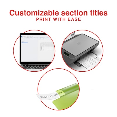 Staples Large Tab Insertable Dividers, 5-Tabs, Multicolor