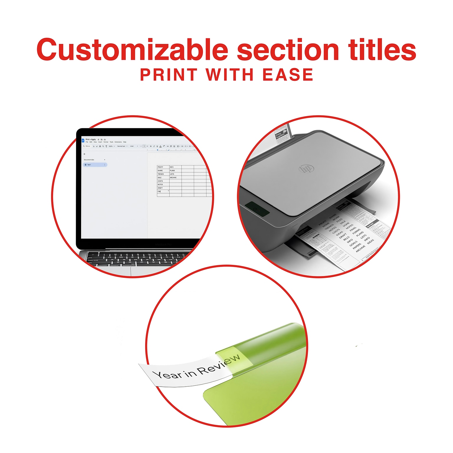 Staples Large Tab Insertable Dividers, 5-Tabs, Multicolor