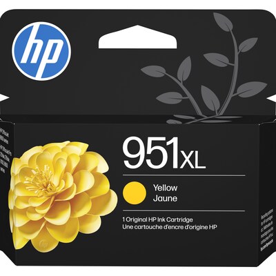 HP 951XL Yellow High Yield Ink Cartridge, Prints Up to 1,500 Pages (CN048AN#140)