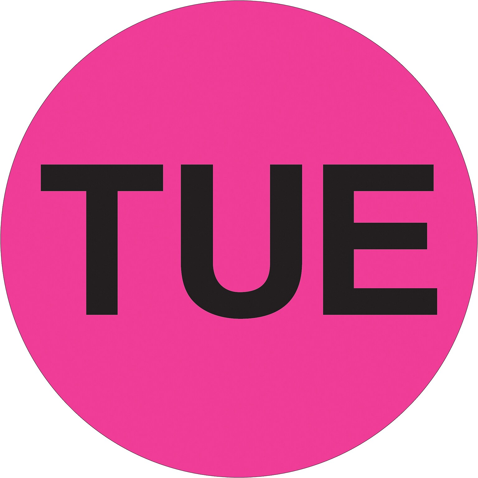 Tape Logic Inventory Circle Labels, Days of the Week, TUE, 1 Dia., Fluorescent Pink, 500/Roll (DL6511)