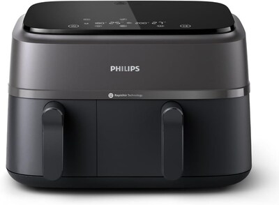 Philips 3000 Series 9.5 Qt. Dual Basket Air Fryer, Black (NA35100)