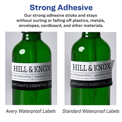Avery Laser/Inkjet Rectangle Durable Waterproof Labels, 1.5" x 2.75", White, 100 Labels/Pack (94230)