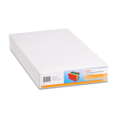 Staples® Heavy Duty Reinforced Hanging File Folders, 5-Tab, Legal Size, Assorted Colors, 25/Box (TR18657)