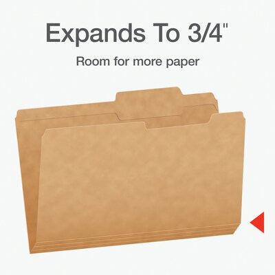 Pendaflex File Folder, 1-Tab, Legal Size, Kraft, 50/Box (1007042)