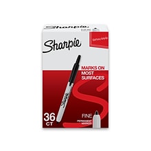 Sharpie Retractable Permanent Markers, Fine Tip, Black, 36/Pack (1926876)