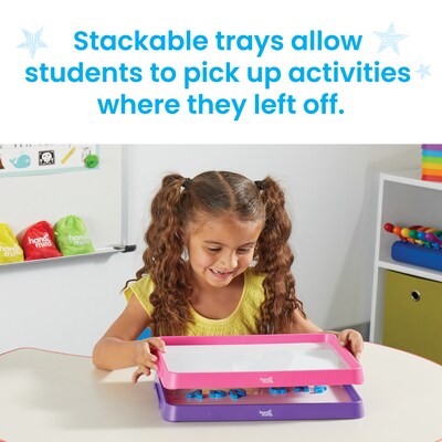 hand2mind Magnetic Dry-Erase Activity Trays, Pink/Purple (98908)